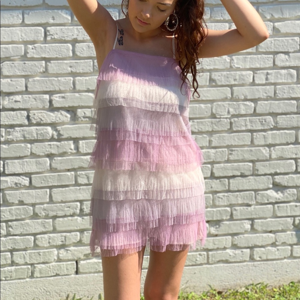 Lavender Ruffle Tier Dress